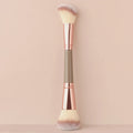 Single Dual-Ended Beauty Brush, Round Blush Brush + Large Powder Brush Soft Bristle Facial Makeup Tool